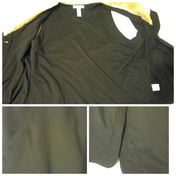 Style & Co. Black Vest w/ Faux Fur Collar - Picture 4 of 5
